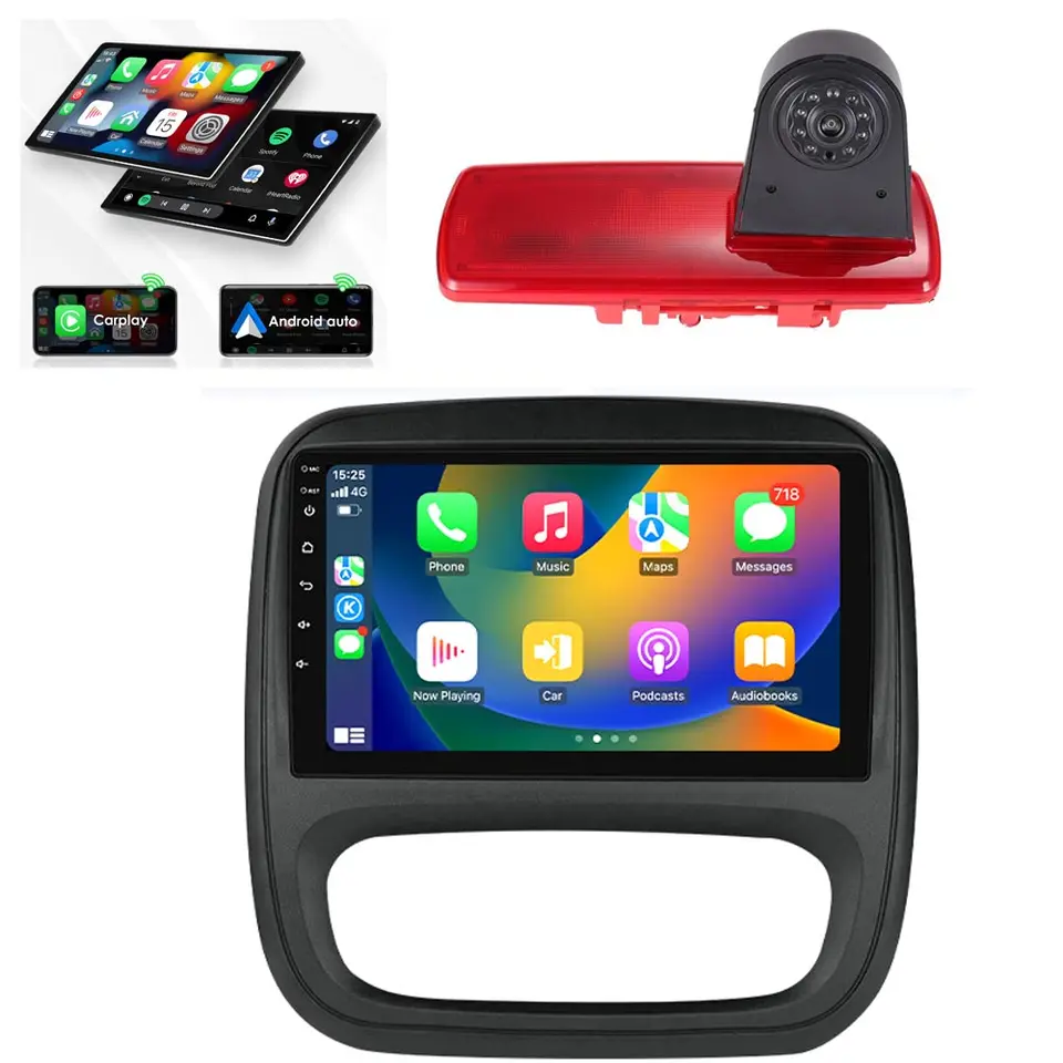 Android 9 ”Cardio Radio s GPS navigáciou + HD Reverzná kamera pre autobus Fiat Talento Kasten 296 R9M GM 408 413 452 2016/06-2023/12