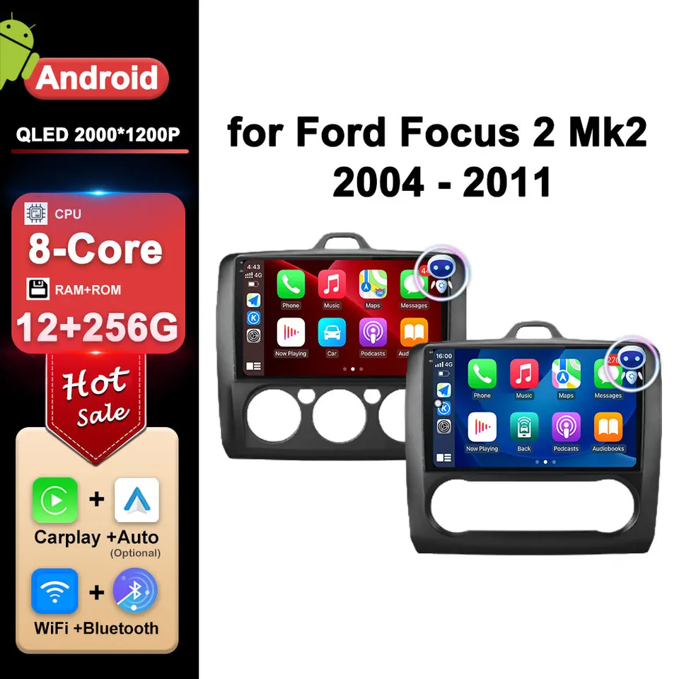 Android GPS navigácia pre Ford Focus 2 MK2 2004 - 2011 CAR Radio Multimedia Video Player DSP Stereo 2.5D dotyková obrazovka BlueTooh