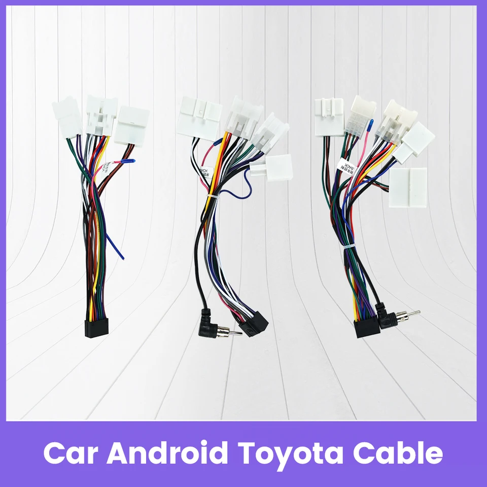 Android OS Car Radio Multimedia Player Universal Accessories Wire 16 Pin Adapter Conector Plug kábel pre zväzok káblov Toyota