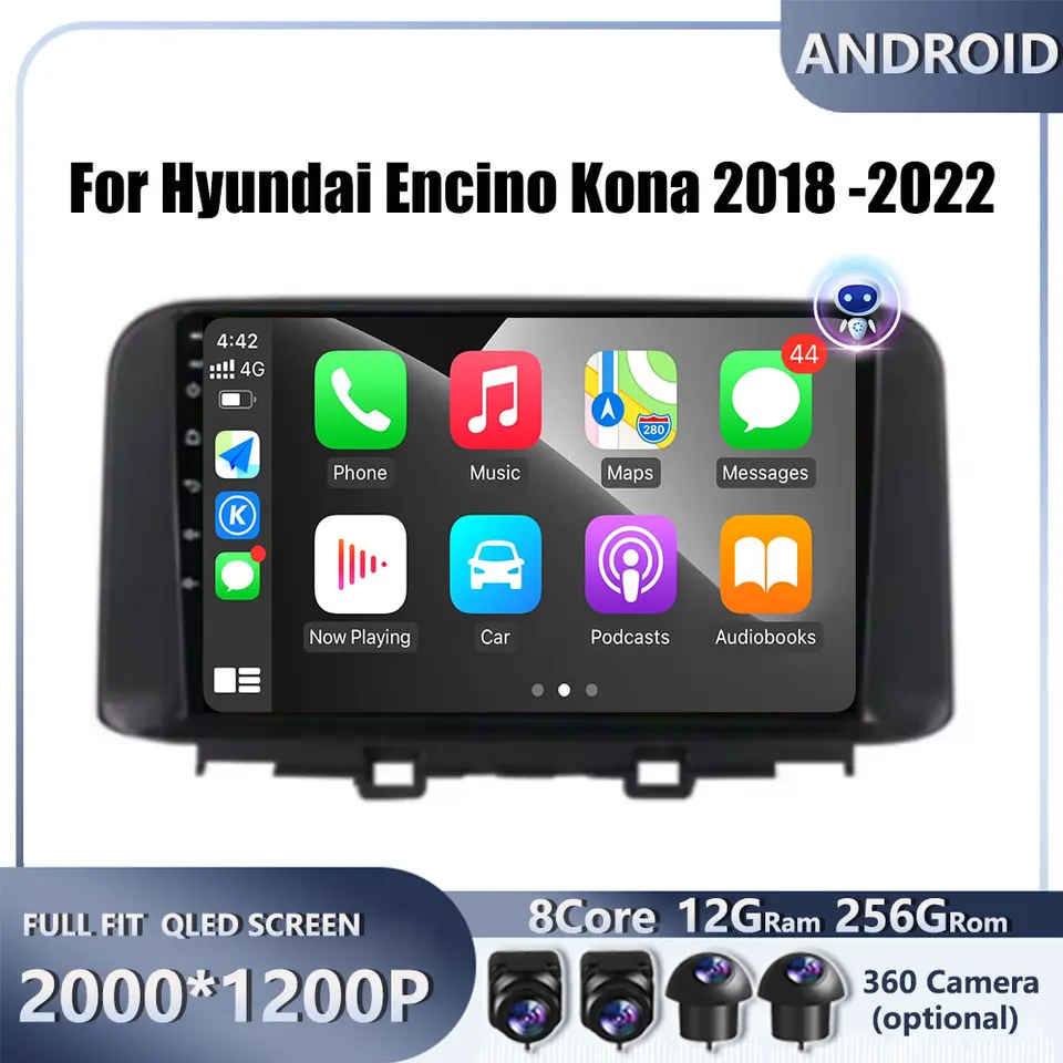 Android OS CarPlay Auto WiFi pre Hyundai Encino Kona 2018 - 2022 Automobilové rádio Stereofónne multimediálne hráč 2Din hlava jednotky