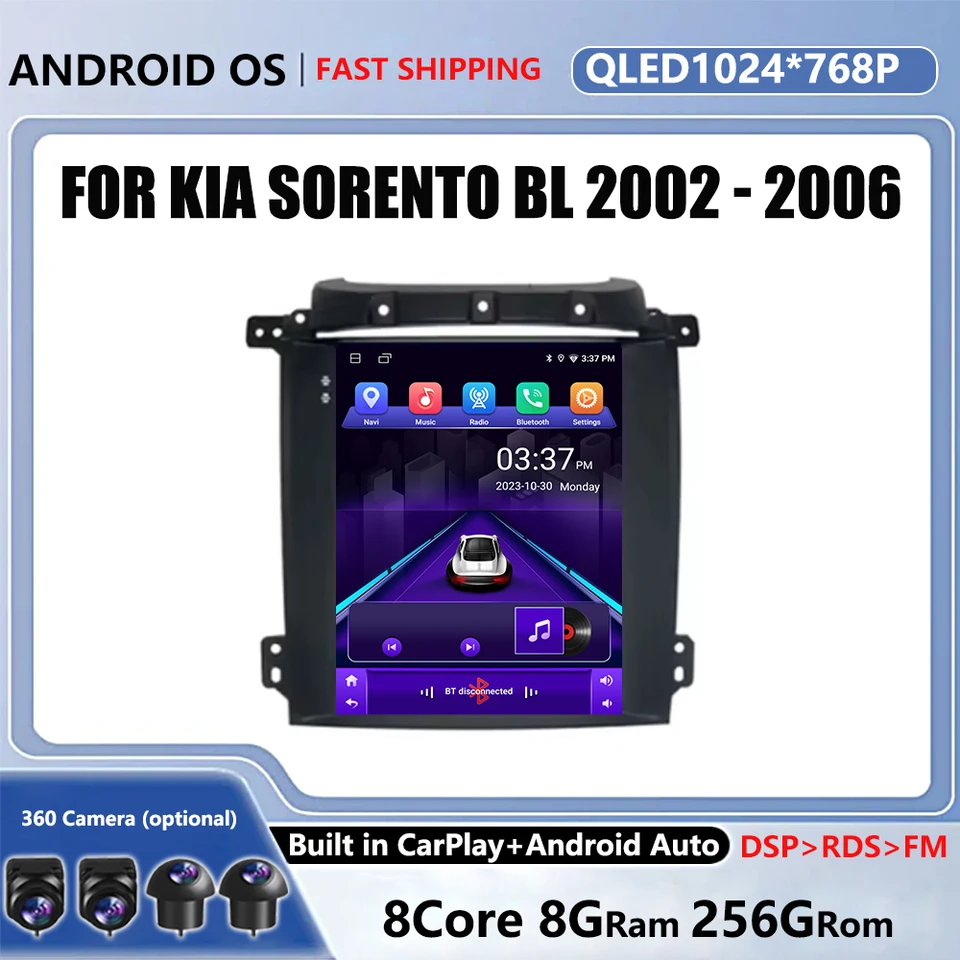 Android OS pre Kia Sorento BL 2002 - 2006 Rádio Video Video Multimediálne navigačné bezdrôtové GPS CarPlay WiFi 4G DVD 2DIN