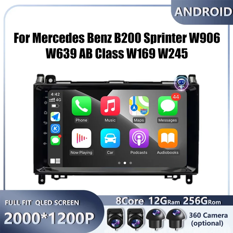 Android OS pre Mercedes Benz B200 Sprinter W906 W639 AB Class W169 W245 Car Radio Stereo Multimedia Video Navigation Player GPS