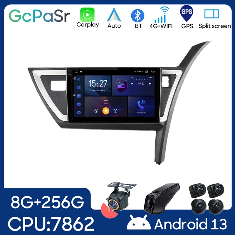 Android pre Toyota Auris 2 E180 2012 - 2015 Multimedia stereo rádio video prehrávač obrazovky carplay hdr qled obrazovky pomlčka wifi cam bt bt