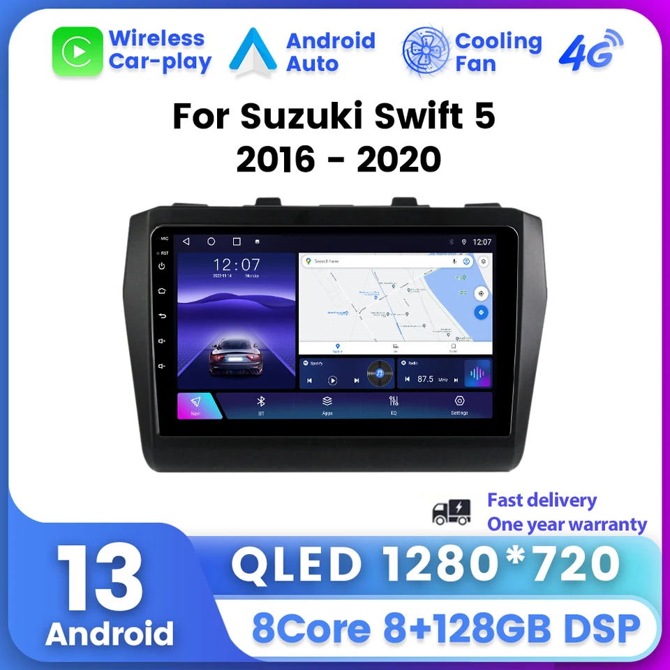 Android WiFi Bluetooth pre Suzuki Swift 5 2016 - 2020 Radio Multimedia Video Player Navigation Stereo GPS CarPlay Autoradio