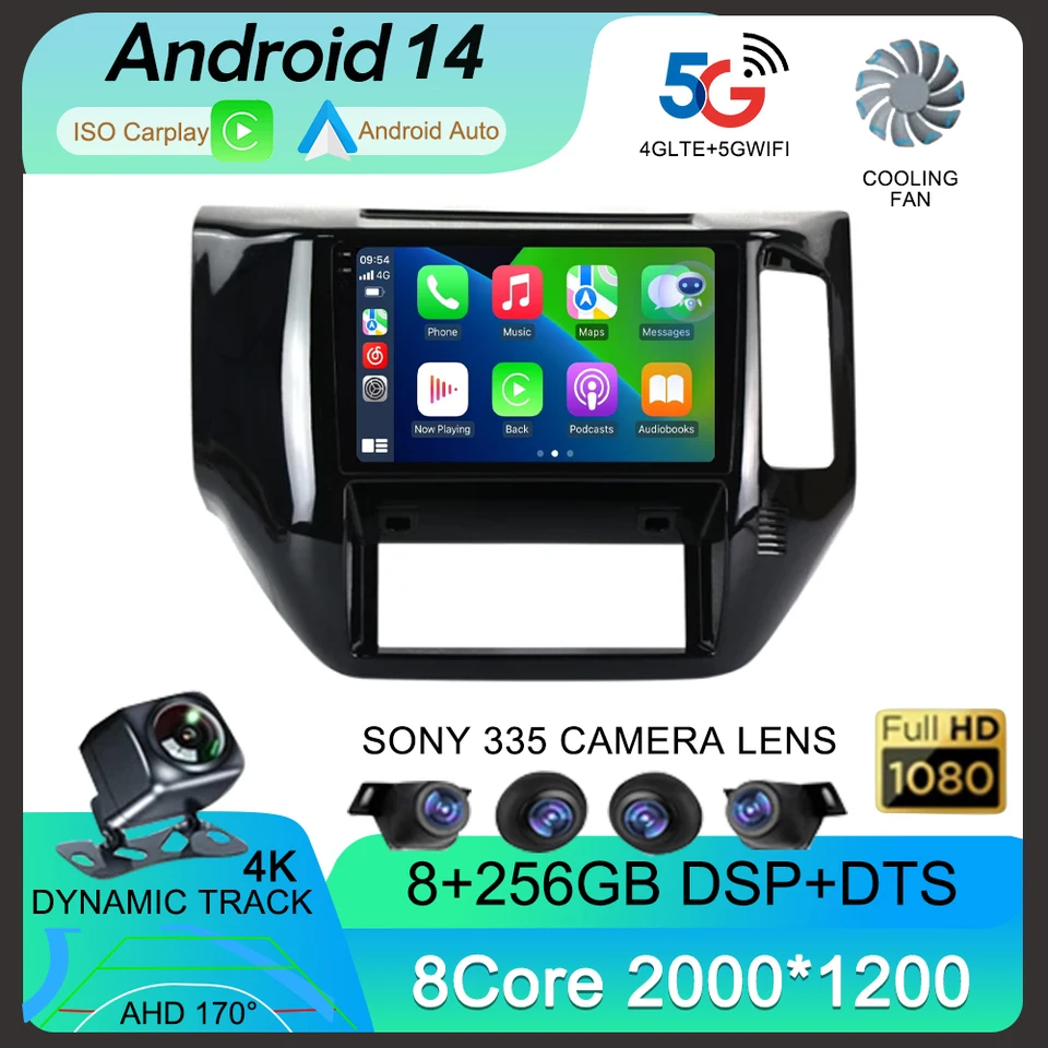 Android14 pre Nissan Patrol v 5 Y61 LHD RHD 2004 - 2021 CarPlay 4G+WiFi GPS Car Radio navigácia multimediálny videozáznam Stereo