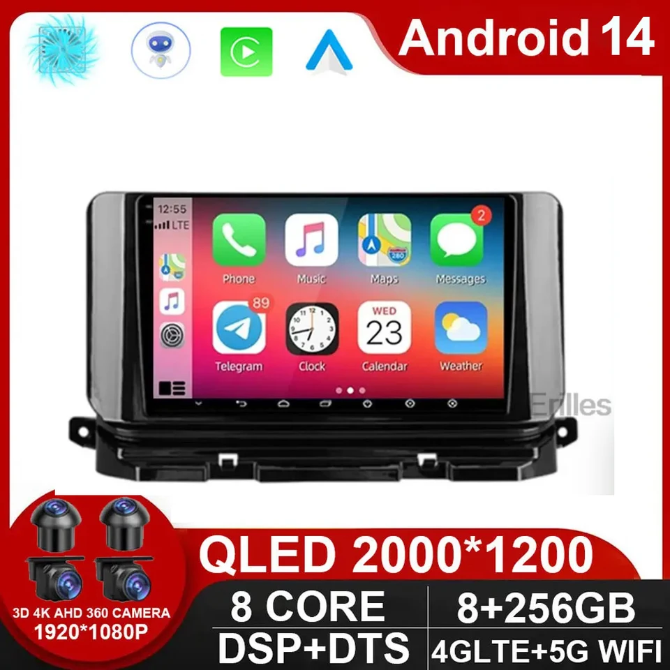 Android14 pre skod Octavia 4 A8 2019 - 2021 Automobilie Multimedia Automotiva Video Player Navigation GPS Zadná kamera bez DVD