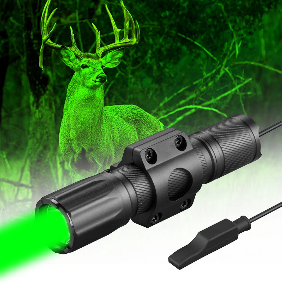 ANEKIM HL25 LED zelená poľovnícka baterka, prenosná vrecká s vreckom 1300 lm, nabíjateľné vodotesné hodnotenie batérie 18650 IPX68