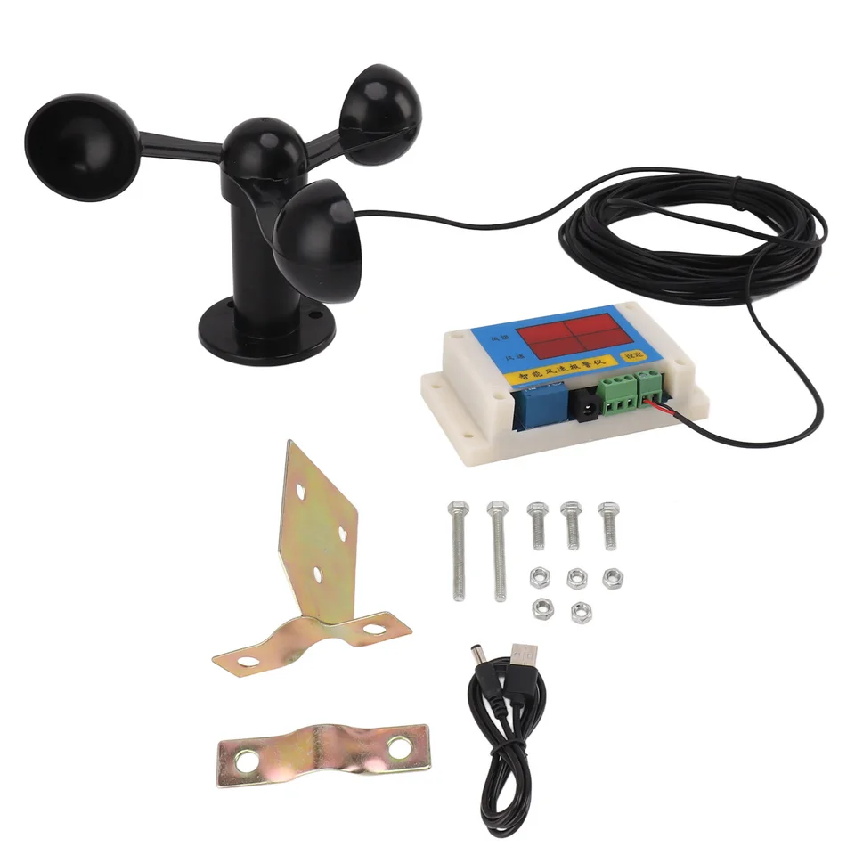 Anemometer vežového žeriavu 2-12 páky Vysoká presnosť 360 degreee merania Alarmu Alarm rýchlosť merača vetra Anti interferencia na rybolov