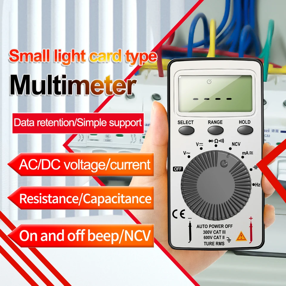 ANENG AN101 Digitálny multimetrový multimetrový tester s testovacím vodičom DC/AC napätie prúdu LCR Meter Pocket Professional Testers