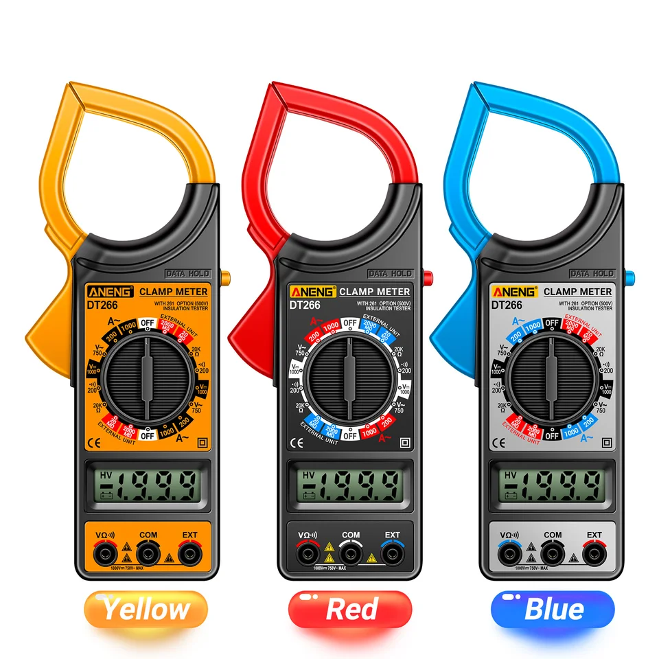 ANENG DT266 LCD 1999 Count Digital True RMS Professional Clamp Meter AC/DC Prúdové napätie Tester Multimeter kliešte ampérov
