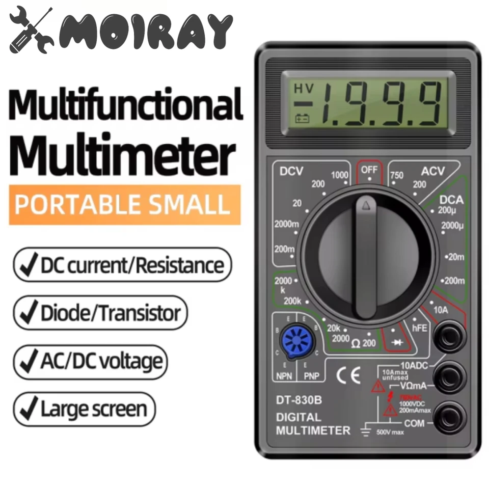 ANENG DT830B AC/DC LCD digitálny multimeterový voltmeterový ammeter ohmový tester High Safety Electrical Runheld Digital Multimeter