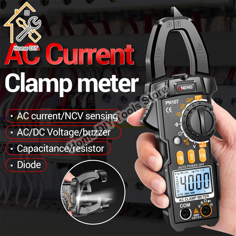 ANENG PN107 4000 Počíta digitálny svorkový meter 600A AC CARME TESTter Voltmeter Ammeter NCV Diode Professional Electriian Tools