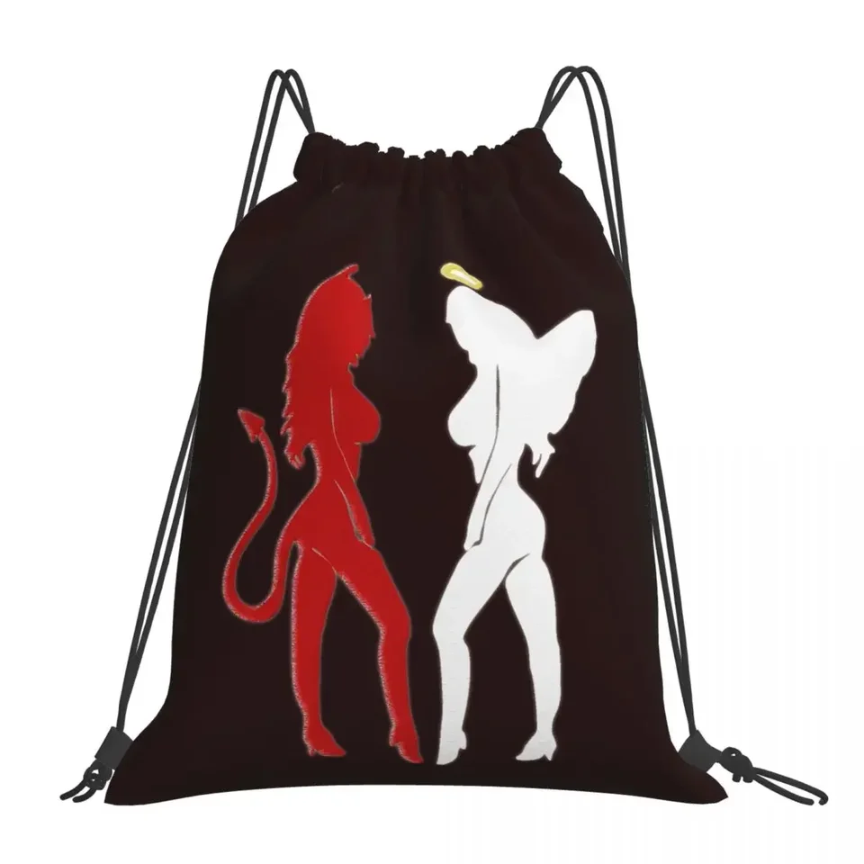 Angel & Devil Design Backpacks Fashion Prenosné sťahovacie tašky Rectionstring Bundle Pocket Sports Bag Bookbag pre mužov Študenti