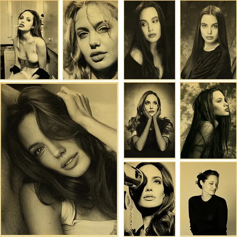 Angelina Jolie Vintage Canvas Printmaking and Canvas Domov Room Bar Cafe Cinema Decotion