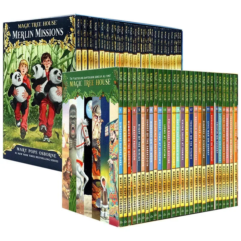 Anglická verzia Magic Tree House 1-28 a 29-55 Zväzky angličtiny Reading Story Book Detská dobrodružná vedecká kniha
