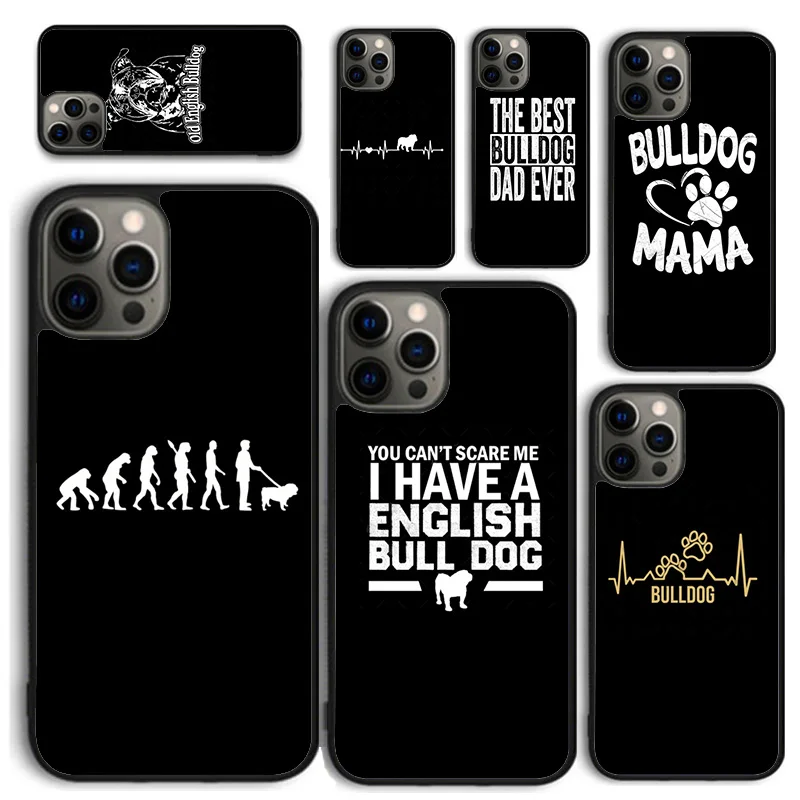 Anglický buldog srdcový rytmus TPU telefónny puzdro pre iPhone 16 15 14 12 13 Mini Plus xs xr 11 Pro Max