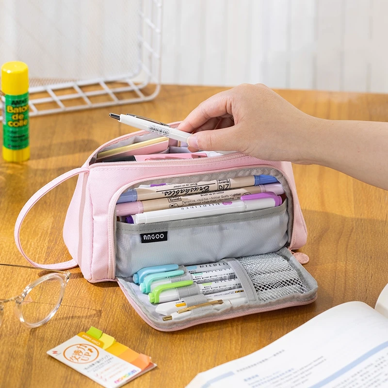 Angoo Oxford Fabric Pen Cencil Cuent Caint Capacity s rukoväťou s viacerými slot vodotesné skladovacie puzdro A7355