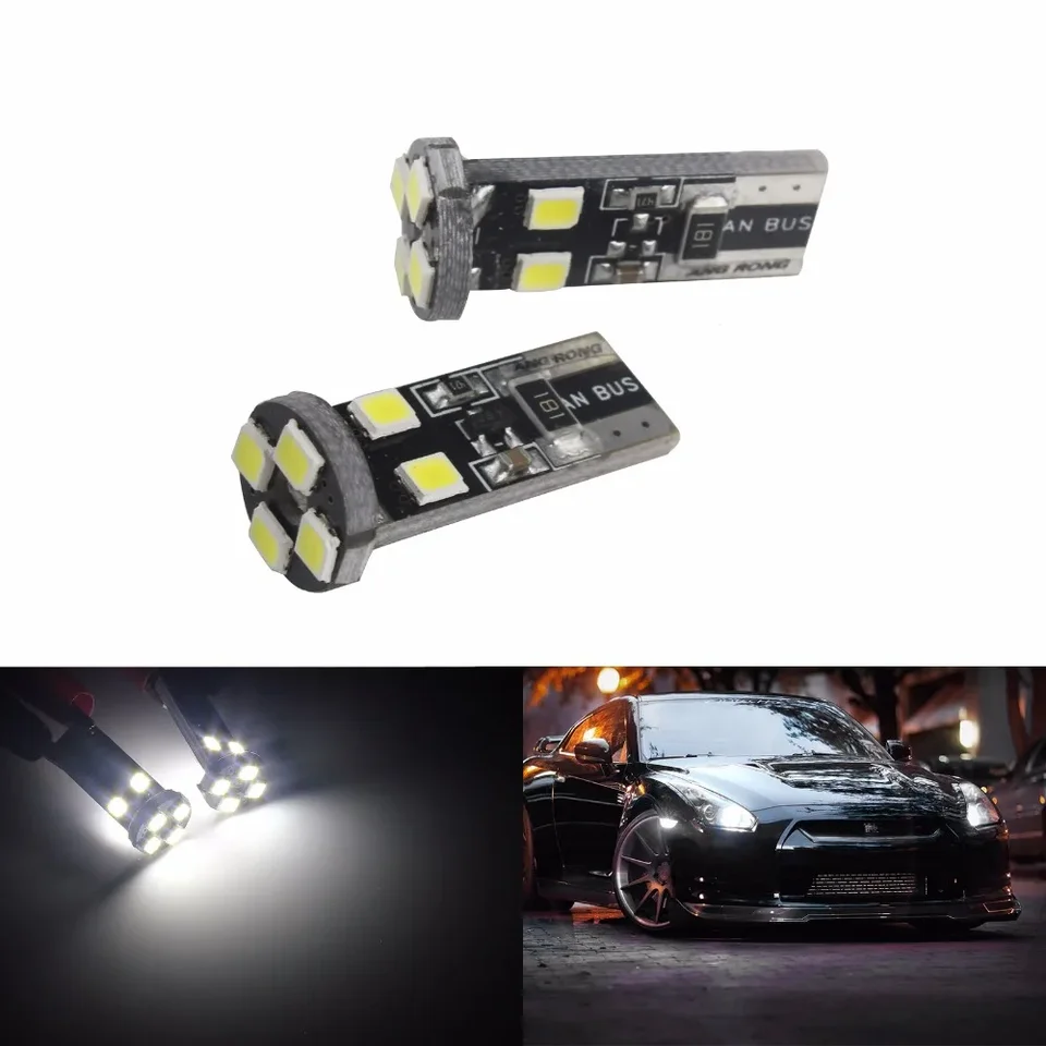 Angrong 2x 501 T10 W5W 8 SMD White LED Vnútorné parkovisko DRL žiarovky Chyba bezplatne