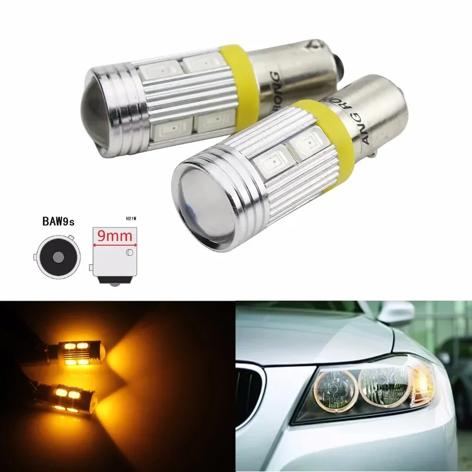 Angrong 2x s vysokým výkonom HY21W BAW9S 12146 LED svetlo 10SMD 5630 LED PREDNÁ PREDNÁMCA ODDELENIE RECORNOVÉ ŽIARY AMBER AMBER 12V