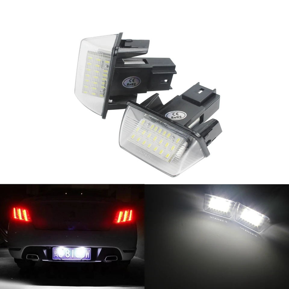 Angrong Canbus LED licenčné licencie Svetlá Lights Svetlá pre Peugeot 206 207 307 308 406 407 Citroën C3 C4 C5 Berlingo Saxo XSara