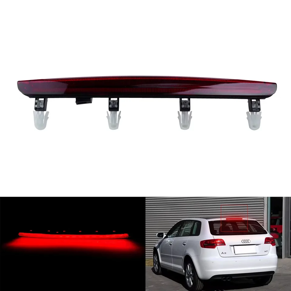 Angrong Red LED tretia zadná bŕzdová brzdová brzdová brzda 8p4945097c pre 04-12 Audi A3 8p tupýbak bez spojlera