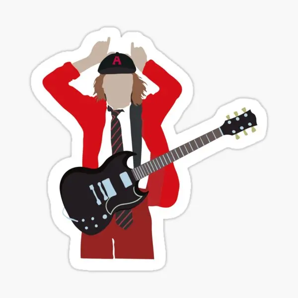 Angus Young AC DC Minimalistické nálepky s 5ks pre auto prenosný umenie Art Funkčné fľaše s roztomilým okenným nárazníkmi Anime