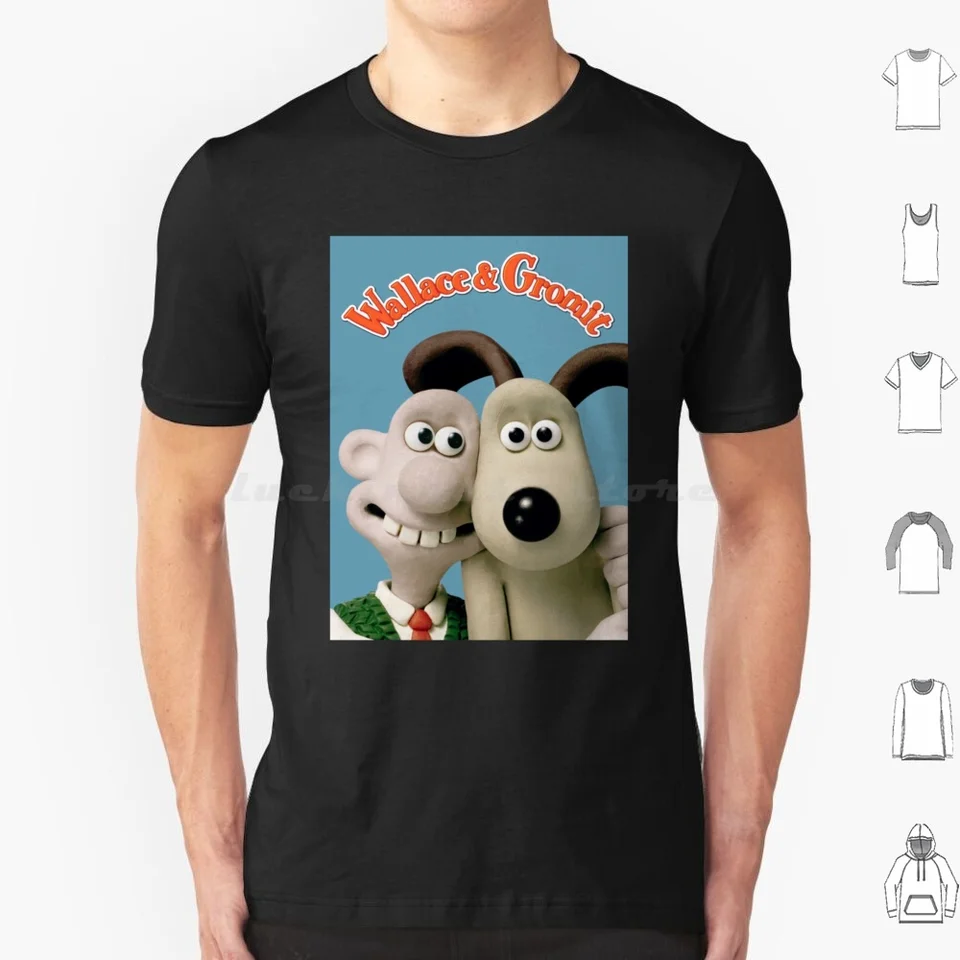 Animation T tričko 6xl bavlna Cool Tee Gromit Wallace Funny Penguin Televízne relácie filmu animácia claymation cartoon syr animovaný