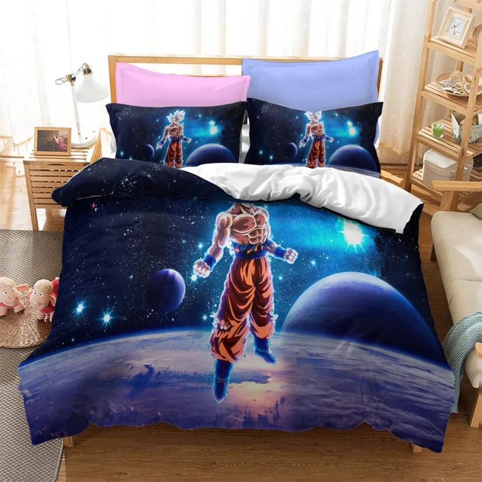 Anime 3D Dragon-Ball Duvet Cover, Anime Dragon-Ball Bedding Set, obálka prikrývky na prešívanú prikrývku Super Saiyan Bedding Set