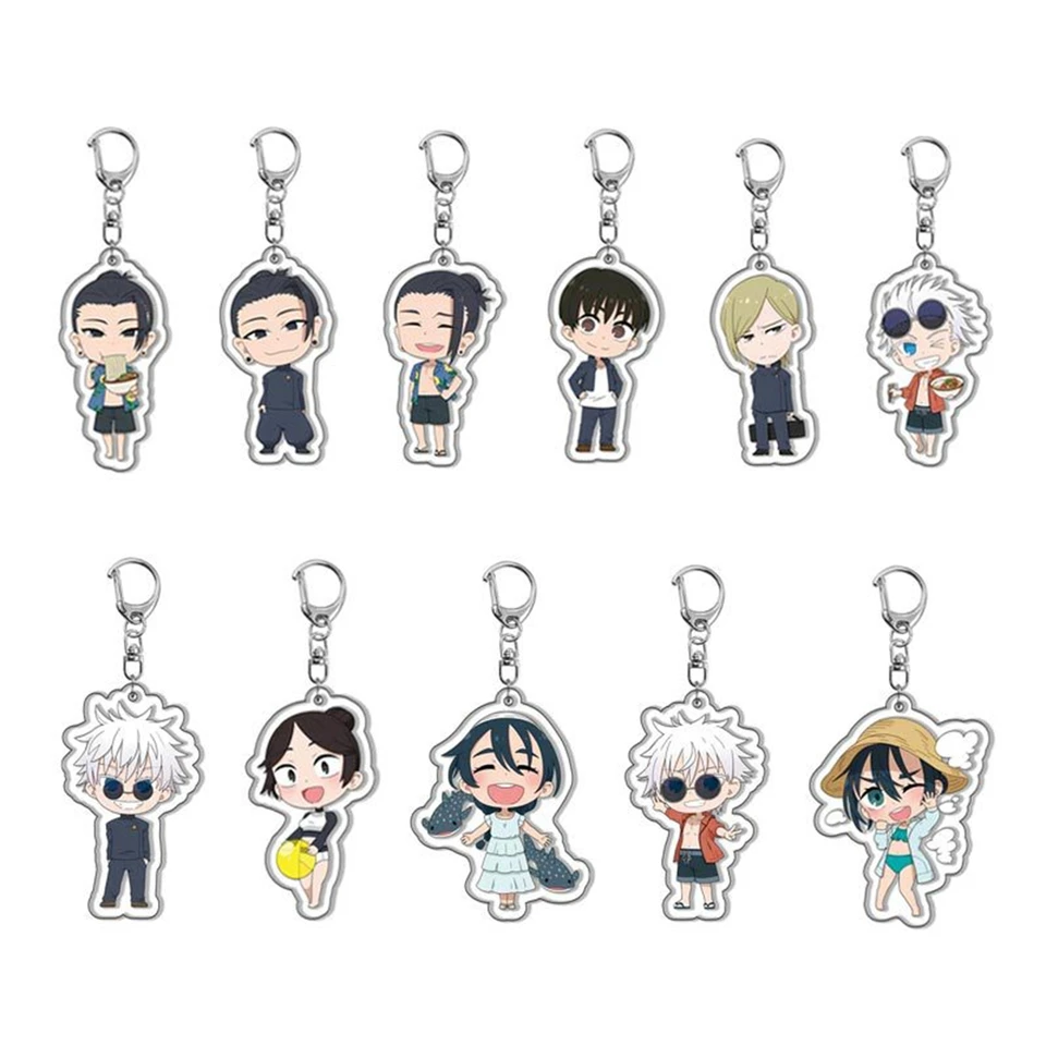 Anime akrylové keychain- Jujutsu Kaisen Cartoon Character Pendant, vhodný pre tašky a kľúče, Cosplay Gifts Perfektný darček pre fanúšikov