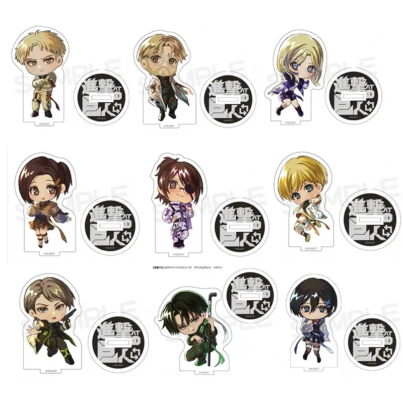 Anime akrylový stojanový displej modelu tanier dekorácie Deskot Attack On Titan Eren Jager Mikasa Rivaille Ackerman Cartoon British Style