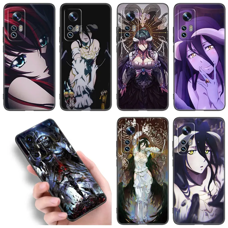 Anime Albedo Overlord Puzdet pre puzdro pre Xiaomi Mi 10T 11 12 Lite 11i 11T 12x 12S POCO F4 X3 X4 GT NFC F3 M3 M4 PRO 5G Čierny obal