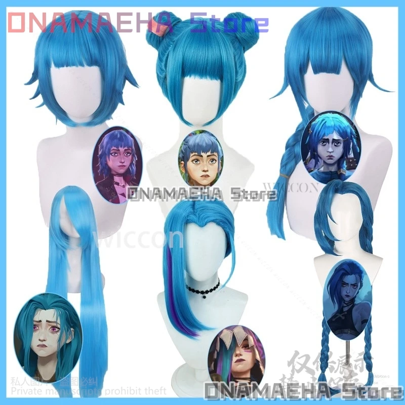 Anime Arcane Game lol cosplay jinx parochne doplnky prop ženské dievčatá modré vlasy rola hra pre halloween vianočné cos prispôsobené