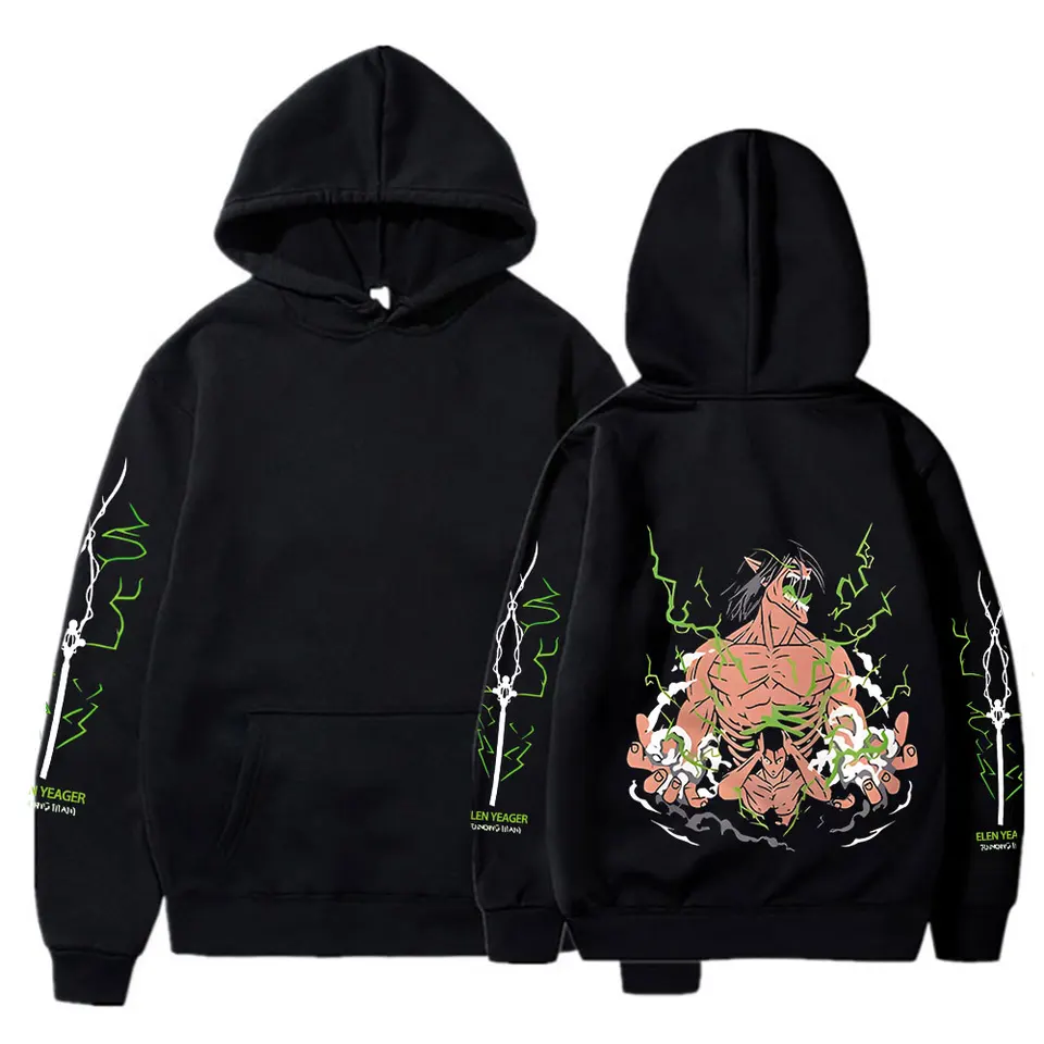 Anime Attack na grafiku Titan Hoodies Grafika Harajuku Men Ženy, ktoré prevádzkujú športové cvičenie telocvičňa Causal mikina s kapucňou unisex