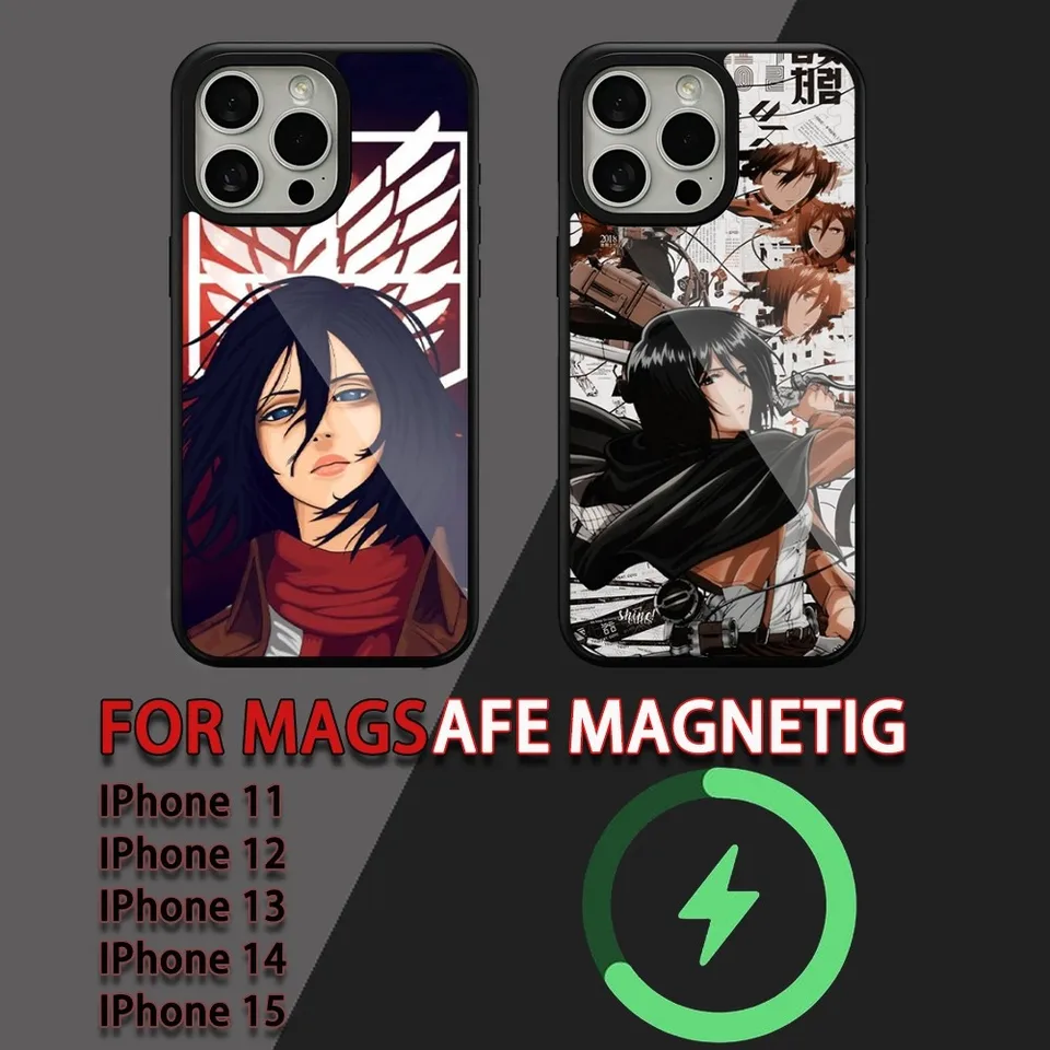 Anime Attack na puzdro na telefón Titan pre iPhone 15 14 13 12 11 Pro Max Plus Magsafe Magnetic Wireless Cover