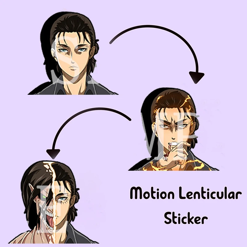 Anime Attack na Titan Eren CAR STRECERS Vodotesný nálepka Domáca dekorácia batožina Laptop Chladnička Sticker vianočný darček