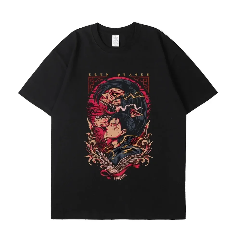 Anime Attack na Titan Tričko Pánske bavlnené karikatúry Tee Ženy Harajuku T tričko Japonské manga krátke rukávy Topy Nadmerné prepravy mužov