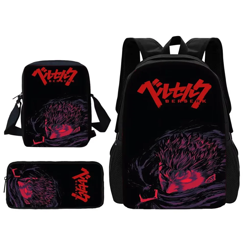 Anime B-Berserks School Bag pre chlapcov dievčatá s taškami na ramene Cencil Box Cartoon Batoh pre dieťa