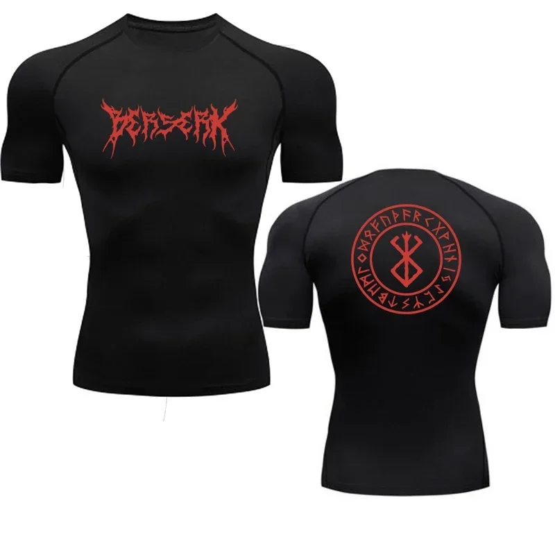 Anime berserk kompresné tričko muži Fitness Tesný s dlhým rukávom Športové tričko Tréning jogging košele telocvične Sportswear Quick Dry