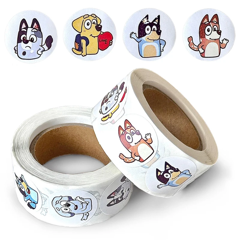 Anime Bluey Sticker Bingo Sticker Sticker Sticker Cartoon Dekorácie Kids Album Album Diary Envelope Sealing Paper Tape Detské darčeky