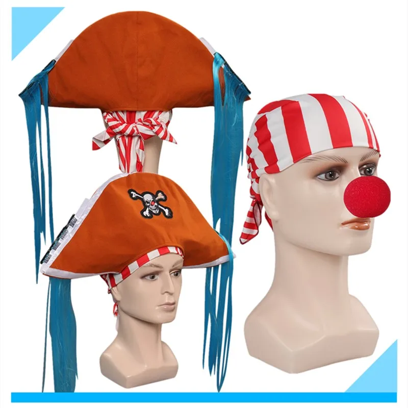 Anime Buggy Cosplay Cap Pirate Hat Scarf hlava hlavy Dospelý muži Čelenka Klaun kostýmy Kostým doplnky Halloween Carnival Prop
