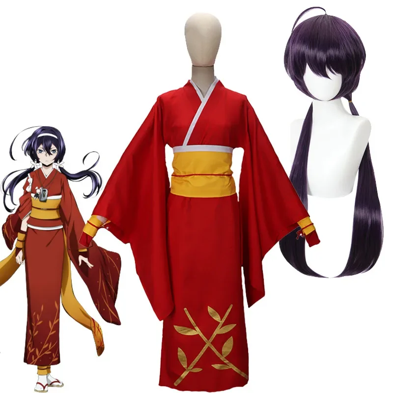 Anime Bungo Stray Dogs Izumi Kyouka Cosplay kimono Outfits Dámsky Yukata Halloween Karneval Kostýmy Kyouka's Wig Headear Vs91