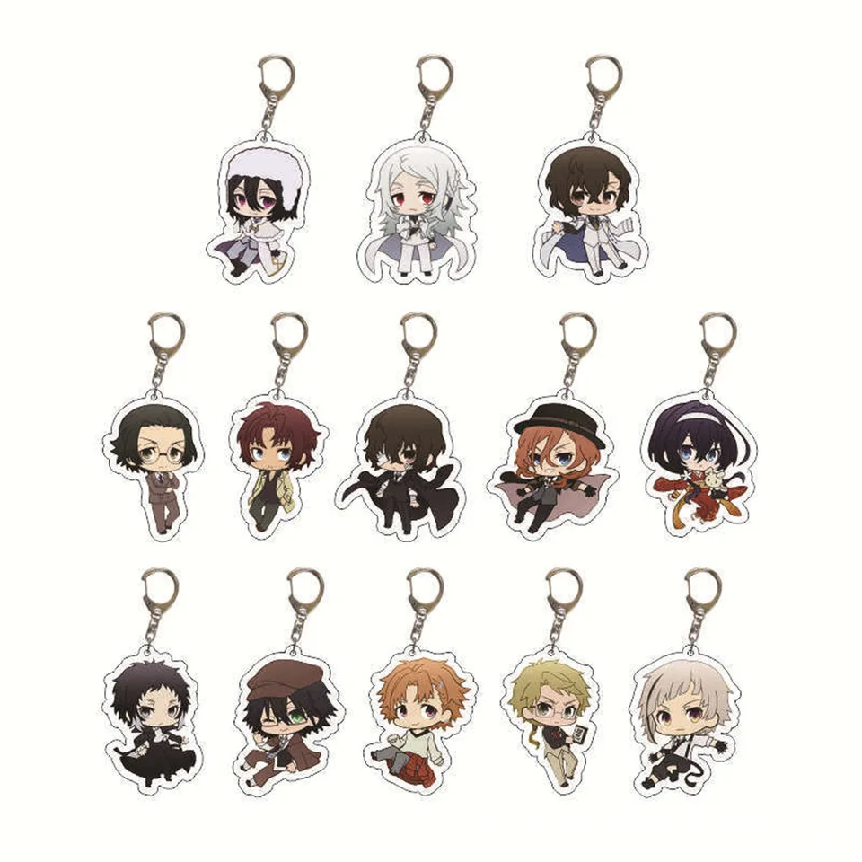 Anime Bungou túlavé psy 6cm Nakahara Chuuya nakajima atsushi dazai osamu akrylové reťazové príslušenstvo Cute Bag Prívesok pre fanúšikov