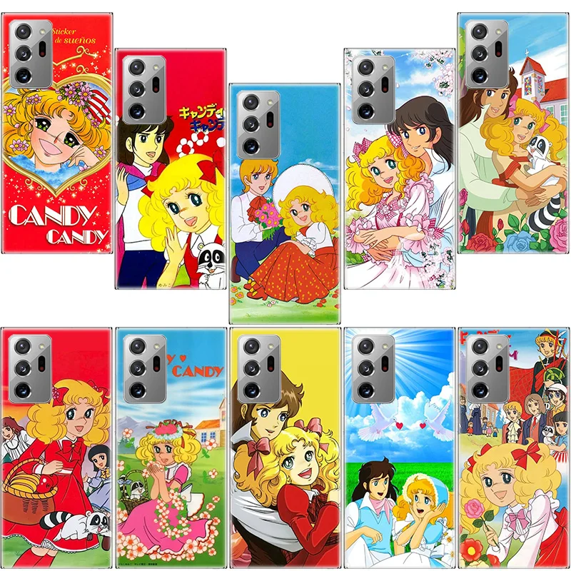 Anime Candy Candy Candy Telefón pre Samsung S24 S23 S22 Ultra S21 Plus Galaxy S20 Fe S10 Lite S10E S9 S8 S7 S6 Edge Cover Cover Capa Soft