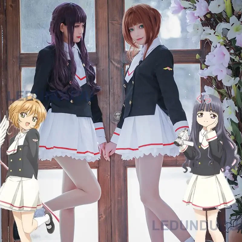 Anime Cardcaptor Sakura Cosplay kostým Sakura Kinomoto Cosplay Card Card Captor Daidouji Tomoyo School Uniforma