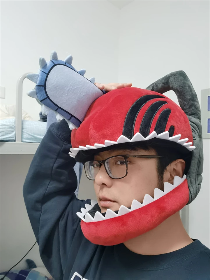 Anime Chainsaw Man Denji Pochita Hat Cosplay kostým plyšová maska ​​rekvizity karikatúry unisex Cap vianočné darčeky