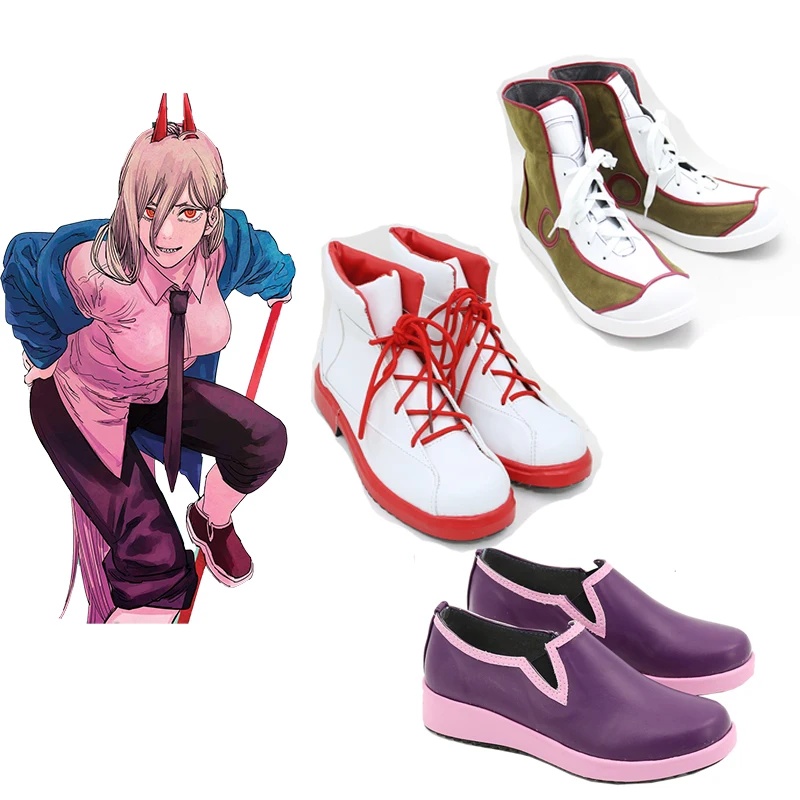 Anime Chainsaw Man Power Denji Cosplay topánky topánky Halloween Carnival Unisex Cosplay PU kožené topánky