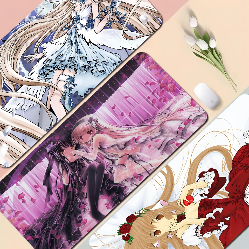 Anime chobits Veľký xxl Zhustený podložka myši nadmerne nadmerne herná klávesnica
