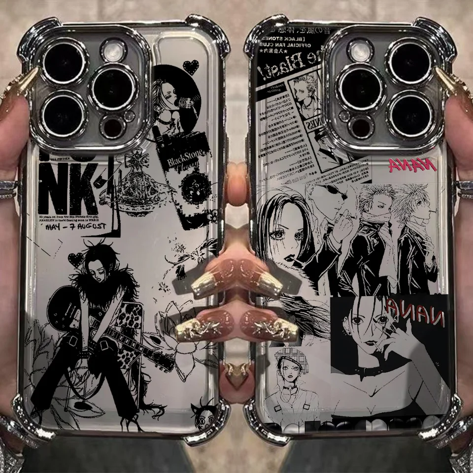 Anime Cool Nana Osaki Line Pasting Case pre Samsung S25 S24 S23 S22 S21 S20 Fe Note20 Plus Ultra 4G 5G Anti Fall Airbag Cover