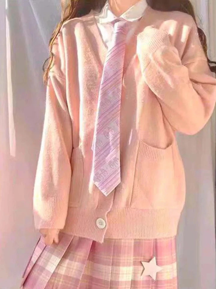 Anime cos pletený sveter, anime výstava Mikasa Open Sweater, Vysokoškolský štýl V-krk módny sveter