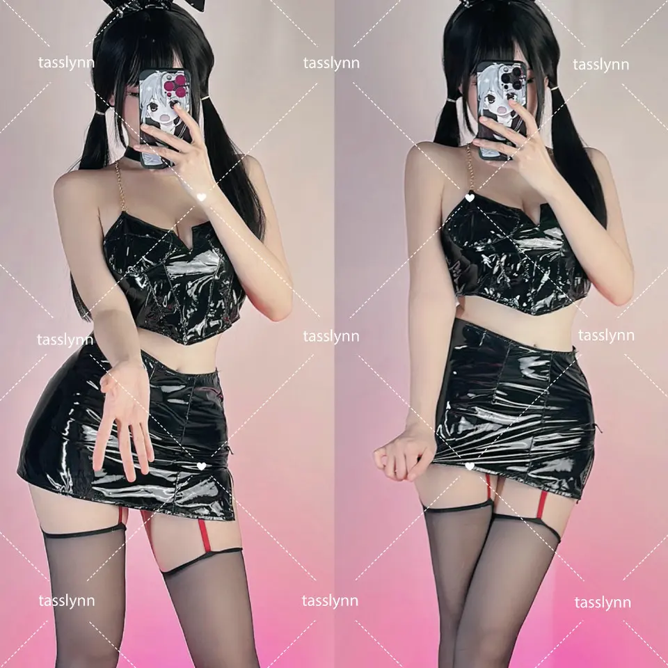 Anime cosplay patent kožený tesný oblek halloween kostýmy pre ženy Bunny Girl Cosplay kostým zajačik